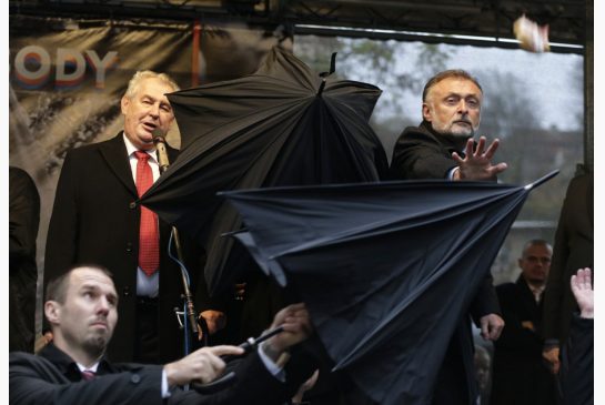 Czech President Milos Zeman has been pelted with eggs by angry protesters on the 25th anniversary of the Velvet Revolution