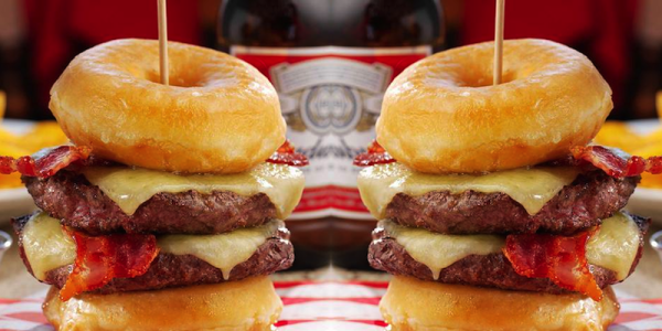 The Double Donut burger contains nearly 100 percent of a woman's recommended daily calorie intake at 1,996 calories
