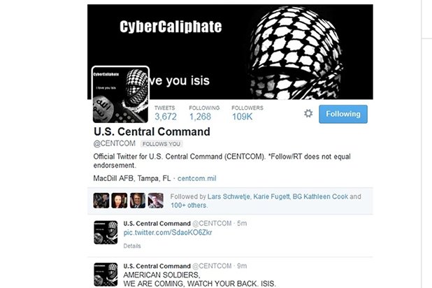 Centcom Twitter hacked by ISIS