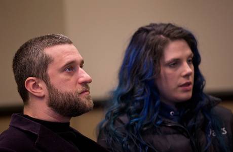 Dustin Diamond and Amanda Schutz in court
