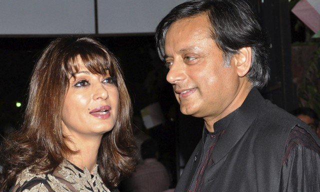 Sunanda Pushkar and her husband, Shashi Tharoor, in July 2012