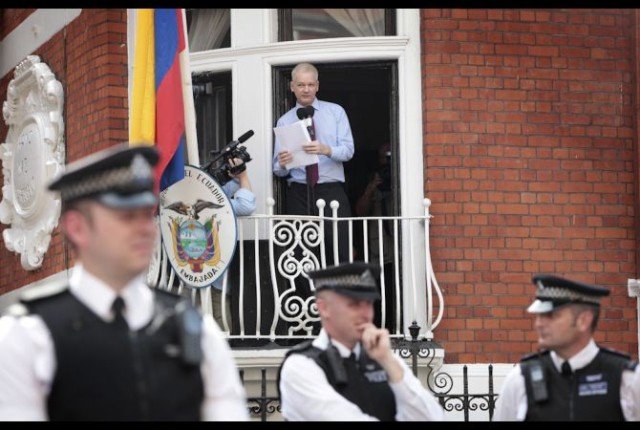 Julian Assange policing Ecuador embassy