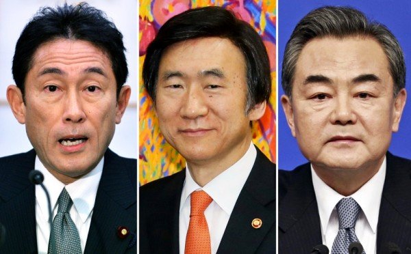 Japan, South Korea and China foreign ministers