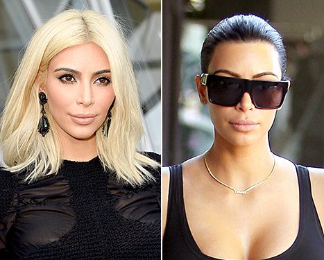 Kim Kardashian blonde and brunette