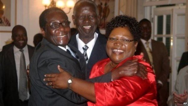 Joyce Mujuru and Robert Mugabe