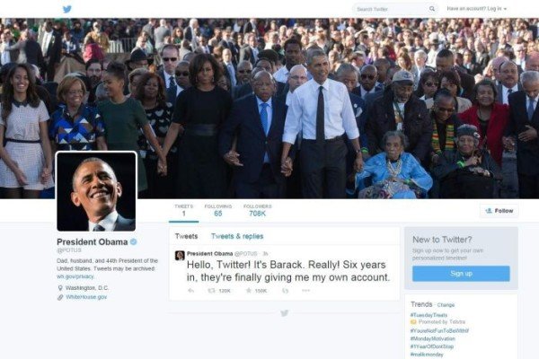 Barack Obama new Twitter account