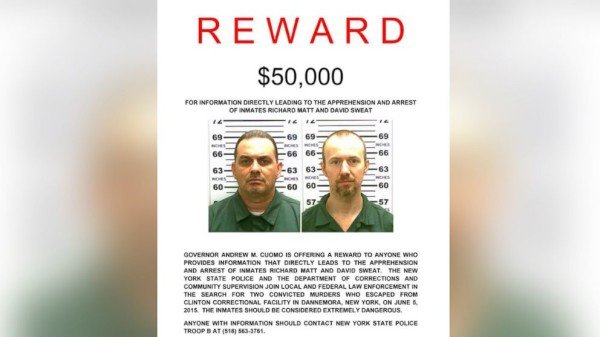 New York jailbreak reward Richard Matt and David Sweat