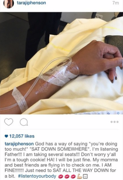 Taraji P Henson hospital bed