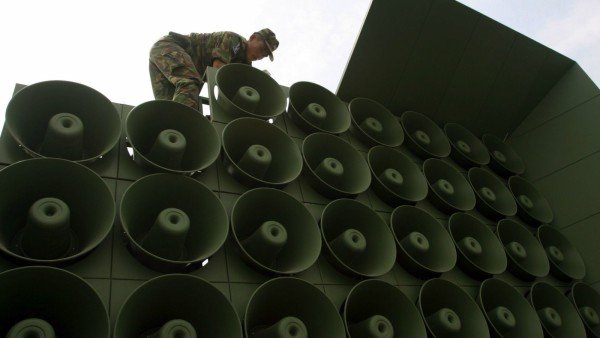 North Korea and South Korea loudspeaker war
