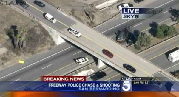 California wrong way driver shot dead from helicopter