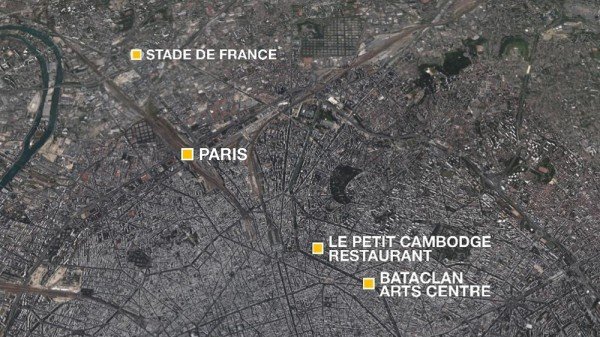Paris attacks locations November 2015