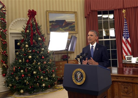 Barack Obama Oval Office address December 2015