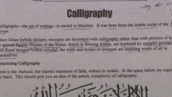 Virginia Arabic calligraphy lesson