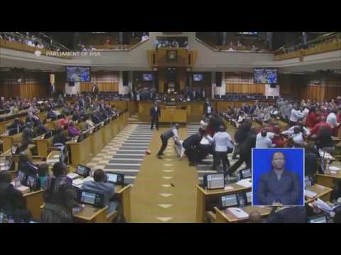 South Africa parliament fight