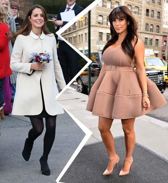 Kim Kardashian Vs Kate Middleton Pregnant Fashion Style